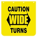 "Caution Wide Turns" Polymer Mudflaps
