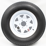 14" White Spoke Wheel and Bias Tire ST20575D15C with a 5-4.5" Bolt Circle - 128691WT21B-PMK