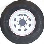 16" White Spoke and Radial Tire ST23580R16E with an 8-6.5" Bolt Circle - 128701WT52-PMK