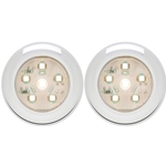 Sealed LED Utility Light w/Chrome Trim Ring Pair