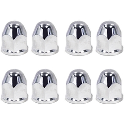 Eight Chrome Plated ABS Nut Covers 1.500" for Alcoa 1 1/16" Hex Swiveling Flange Nuts - 019001X8