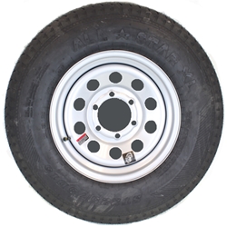 15" Silver Modular Wheel and Bias Tire ST22575R15D with a 6-5.5" Bolt Circle - 128698GCCWT33B-PM