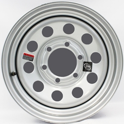 15"x6" Silver Modular Trailer Wheel 6-5.5" Bolt Circle - 128698GCC