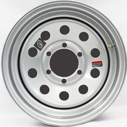 16"x6" Silver Modular Trailer Wheel 6-5.5" Bolt Circle - 128700GCC