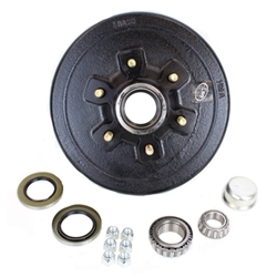 TruRyde® 6-5.5" Bolt Circle Trailer Hub/Drum with Parts including Timken® Bearings for a 5,200 lbs. Trailer Axle -13HLB3E-TK