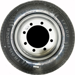 17.5" x 6.75" Dual Gray 8-275mm Wheel with 21575R17.5 16 PLY TrailFinder - 1756758HP4GWT215-PM