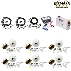 MAXX KIT Electric Over Hydraulic 3,500 lbs. Disc Brake Kit for a Triple Axle with Gold Zinc Caliper and TruRyde® Bearings - DMK35IG3
