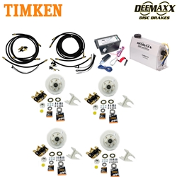 MAXX KIT Electric Over Hydraulic 5,200 lbs. Disc Brake Kit for a Tandem Axle with Gold Zinc Caliper and Timken® Bearings -  DMK52IG2-TK